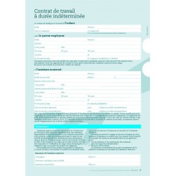 Lot de 2 contrats de travail et d’accueil à durée indéterminée assistant maternel