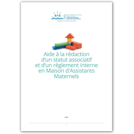 Aide à la rédaction d'un statut associatif et d'un règlement interne en Maison d'Assistants Maternels